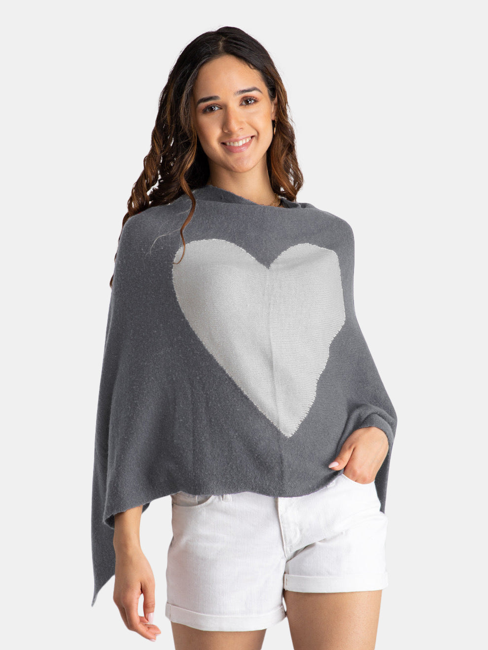Heart Cashmere and Silk Poncho