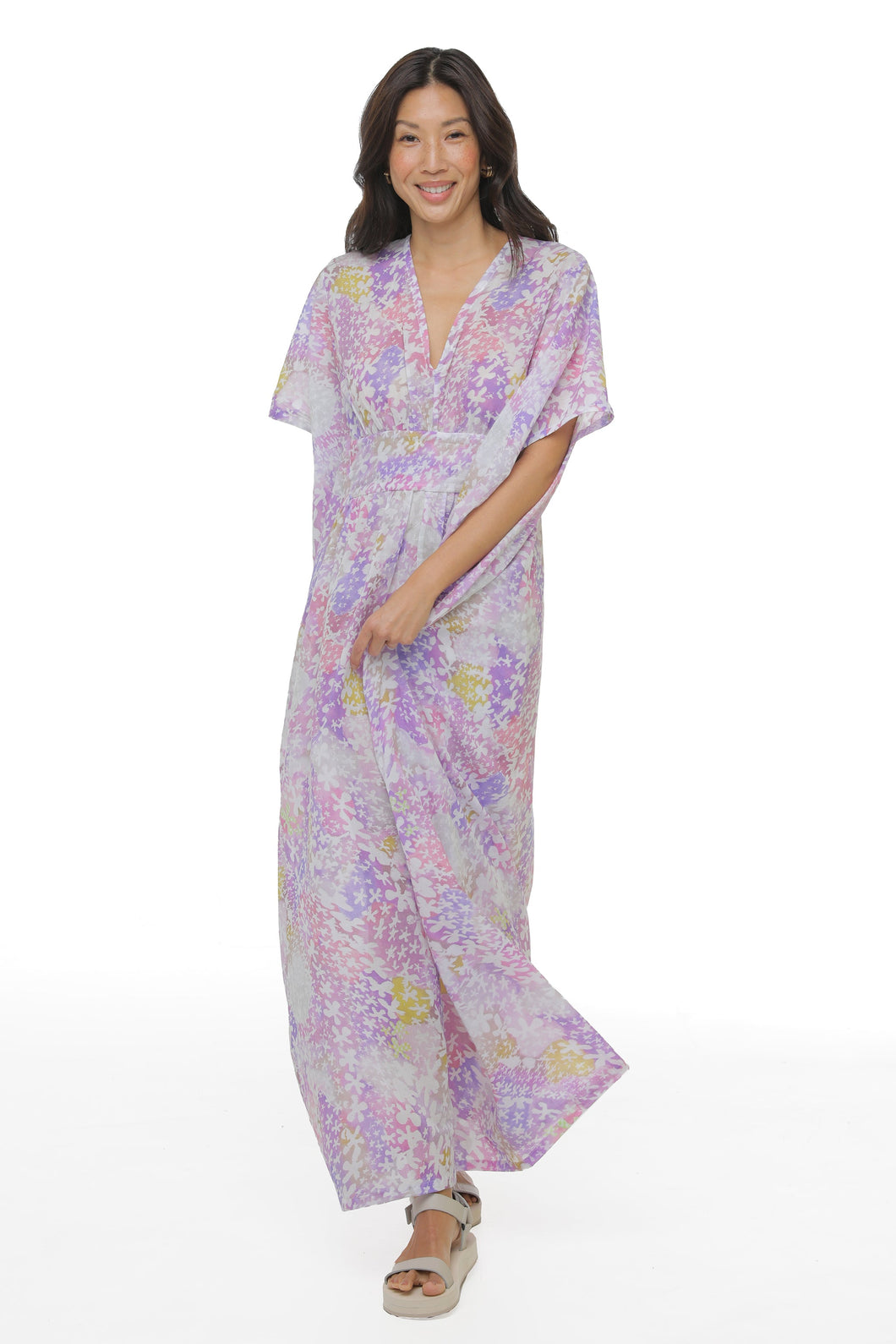 Lavender Floral Maxi Caftan