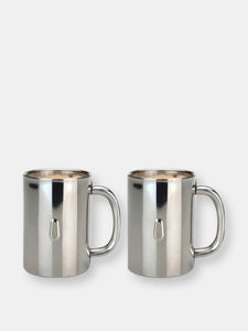 BergHOFF Straight 12oz Stainless Steel Coffee Mug, Set of 2