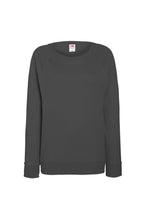 Load image into Gallery viewer, Fruit OF The Loom Ladies Fitted Lightweight Raglan Sweatshirt (240 GSM) (Light Graphite)