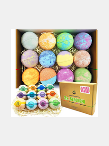 XL Large Natural Bath Bombs 12 Piece Gift Set 5 oz by Nurture Me