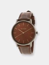 Load image into Gallery viewer, Nixon Men&#39;s Porter A10582996 Grey Leather Japanese Quartz Dress Watch