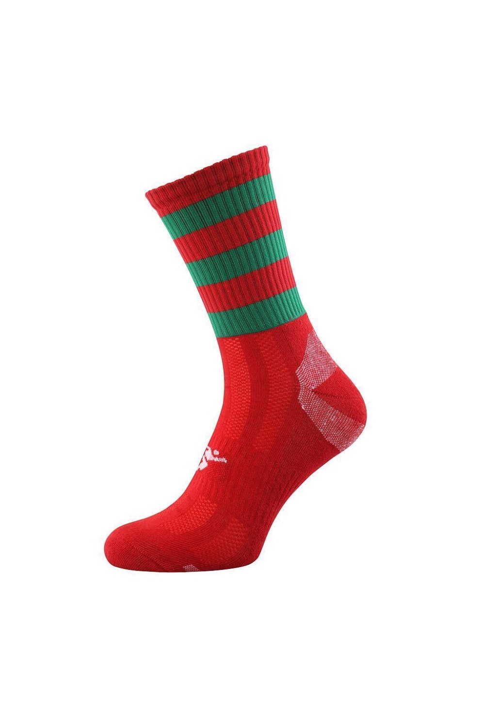 Precision Childrens/Kids Pro Hooped Socks (Red/Green)