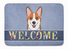 Load image into Gallery viewer, 19 in x 27 in Red Corgi Welcome Machine Washable Memory Foam Mat