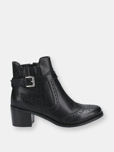 Womens/Ladies Rayleigh Leather Ankle Boots - Black