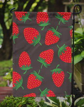 Load image into Gallery viewer, 11 x 15 1/2 in. Polyester Strawberries on Gray Garden Flag 2-Sided 2-Ply