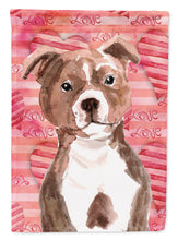 Load image into Gallery viewer, 28 x 40 in. Polyester Red Staffie Bull Terrier Love Flag Canvas House Size 2-Sided Heavyweight