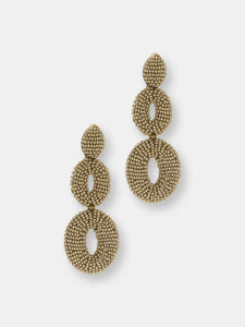 Gold Beaded Statement Earring