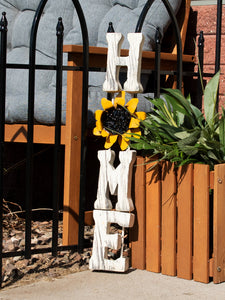Indoor/outdoor Metal Home Sign with Decorative Sunflower - 24.5"