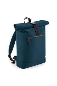 Rolled Top Recycled Backpack (Petrol Blue)