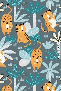 Eco-Friendly Childrens Tiger And Leopard Wallpaper
