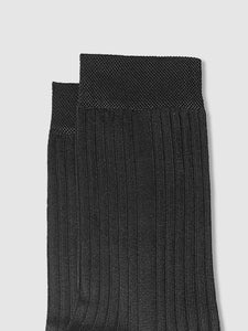 Women's Black & Ivory Ribbed Socks Two Pack