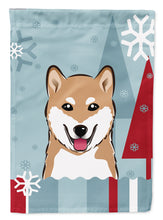 Load image into Gallery viewer, 11 x 15 1/2 in. Polyester Winter Holiday Shiba Inu Garden Flag 2-Sided 2-Ply
