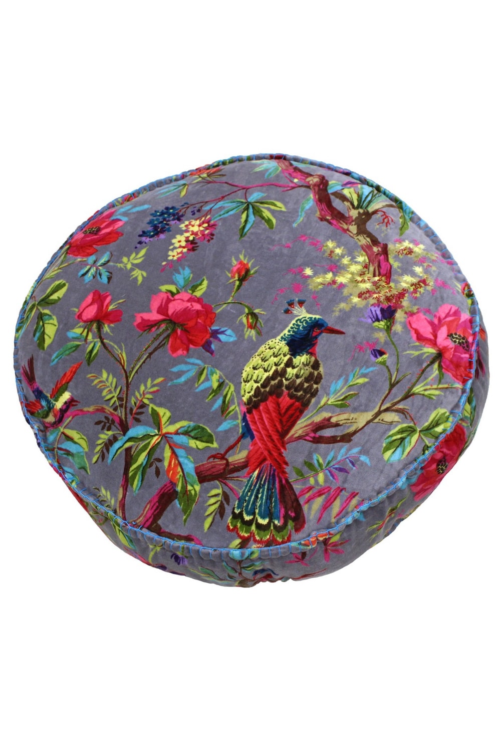 Riva Home Birds of Paradise Floral Pattern Round Cushion Cover