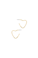 Load image into Gallery viewer, Polished Gold Heart Earring