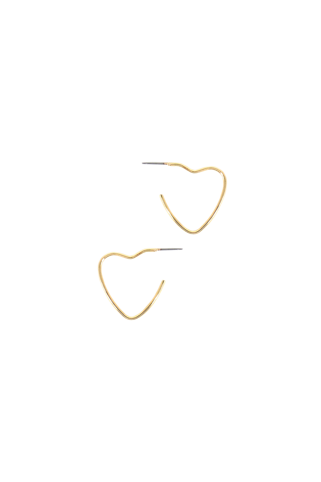 Polished Gold Heart Earring
