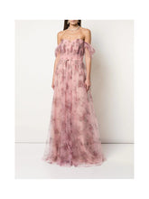 Load image into Gallery viewer, Off-The-Shoulder Tulle Draped Bodice Gown