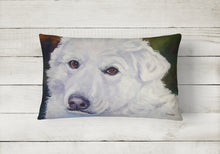 Load image into Gallery viewer, 12 in x 16 in  Outdoor Throw Pillow Great Pyrenees Contemplation Canvas Fabric Decorative Pillow