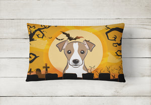 12 in x 16 in  Outdoor Throw Pillow Halloween Jack Russell Terrier Canvas Fabric Decorative Pillow