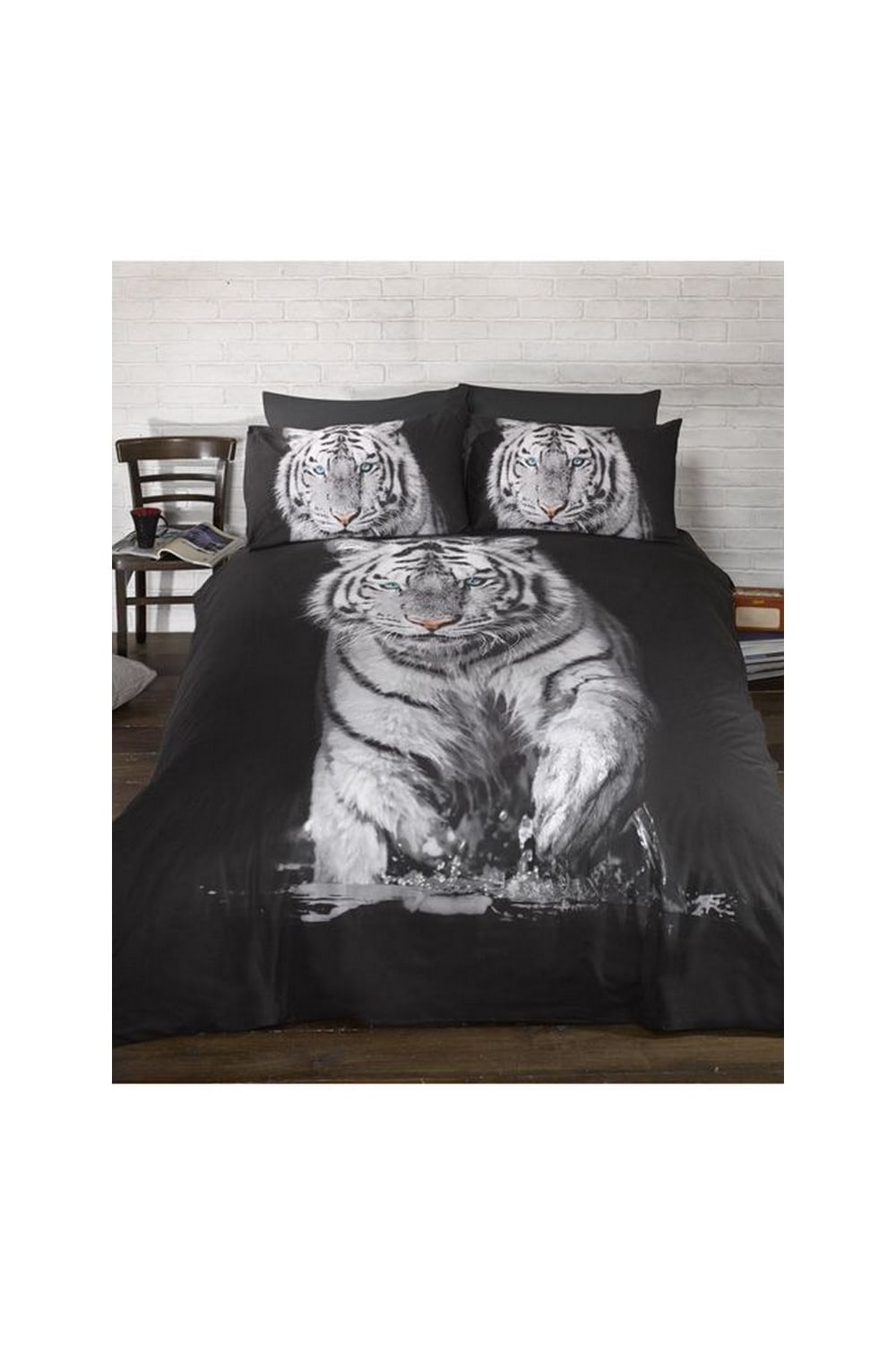 White Tiger Duvet Set - Black/White