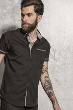 Load image into Gallery viewer, Brave Soul Mens Colvin Short Sleeve Shirt With Contrast Check Detail (Black)