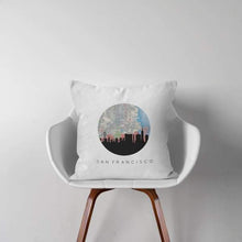 Load image into Gallery viewer, San Francisco, California city skyline with vintage San Francisco map