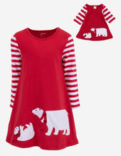 Load image into Gallery viewer, Matching Girl and Doll Cotton Polar Bear Dress