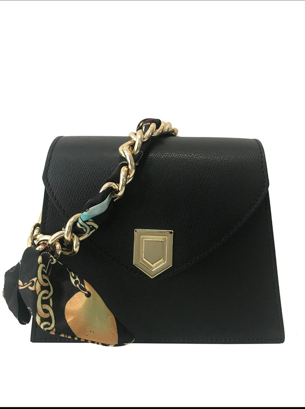 Chain Handle Mini Handbag - Removable Scarf