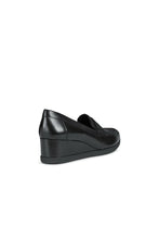 Load image into Gallery viewer, Womens/Ladies Anylla Leather Wedge Moccasins - Black