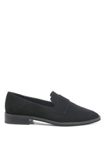 Load image into Gallery viewer, Zofia Black Suede Penny Loafers