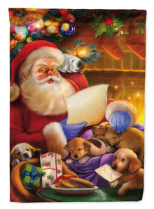 11 x 15 1/2 in. Polyester Santa Claus checking his Christmas list Garden Flag 2-Sided 2-Ply