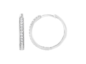 .925 Sterling Silver 1/2 Cttw Lab-Grown Diamond Hoop Earring