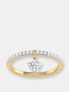 Starkissed Diamond Charm Ring in 14K Yellow Gold Vermeil on Sterling Silver