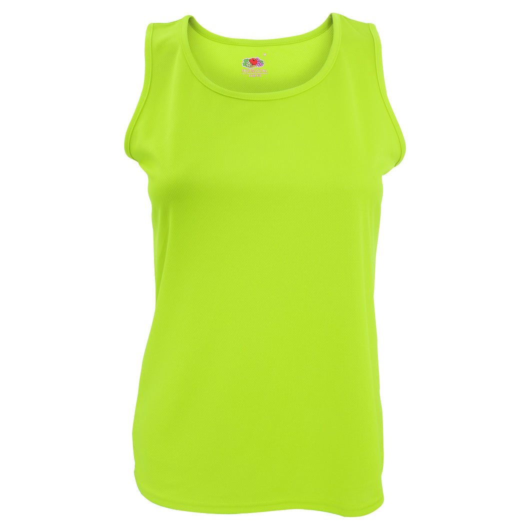 Fruit Of The Loom Womens/Ladies Sleeveless Lady-Fit Performance Vest Top (Lime)