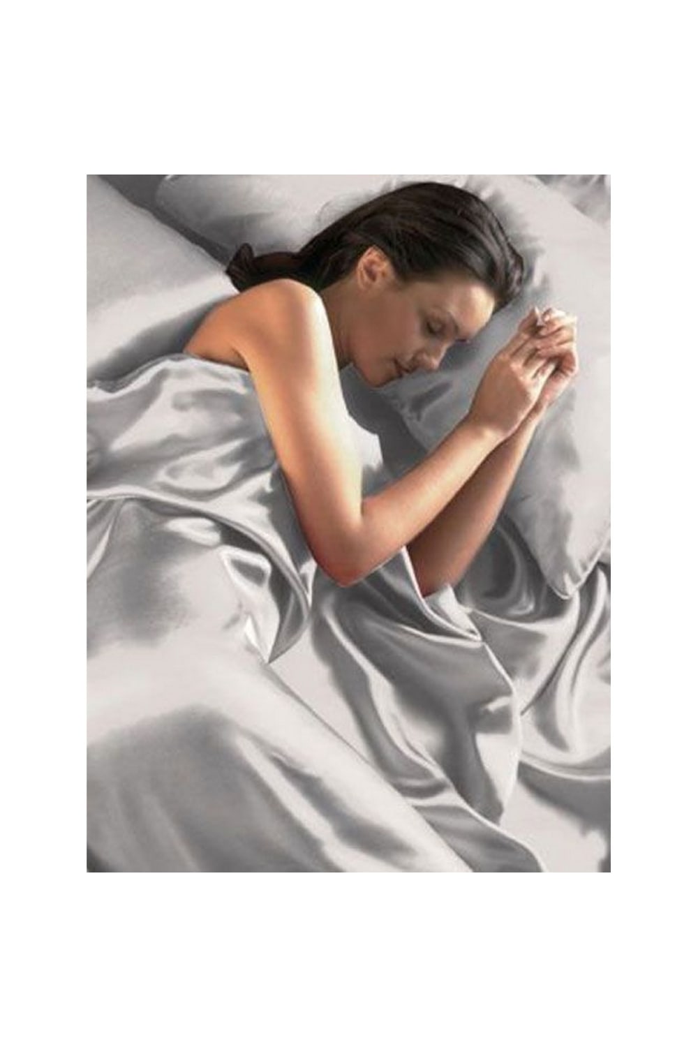 Satin Duvet Set Queen (UK - King) - Silver