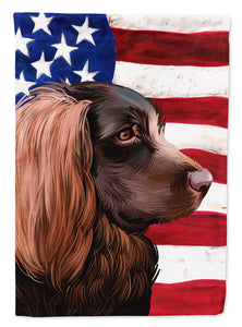11 x 15 1/2 in. Polyester Boykin Spaniel Dog American Flag Garden Flag 2-Sided 2-Ply