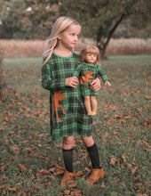 Load image into Gallery viewer, Matching Girl and Doll Cotton Dress Reindeer Plaid