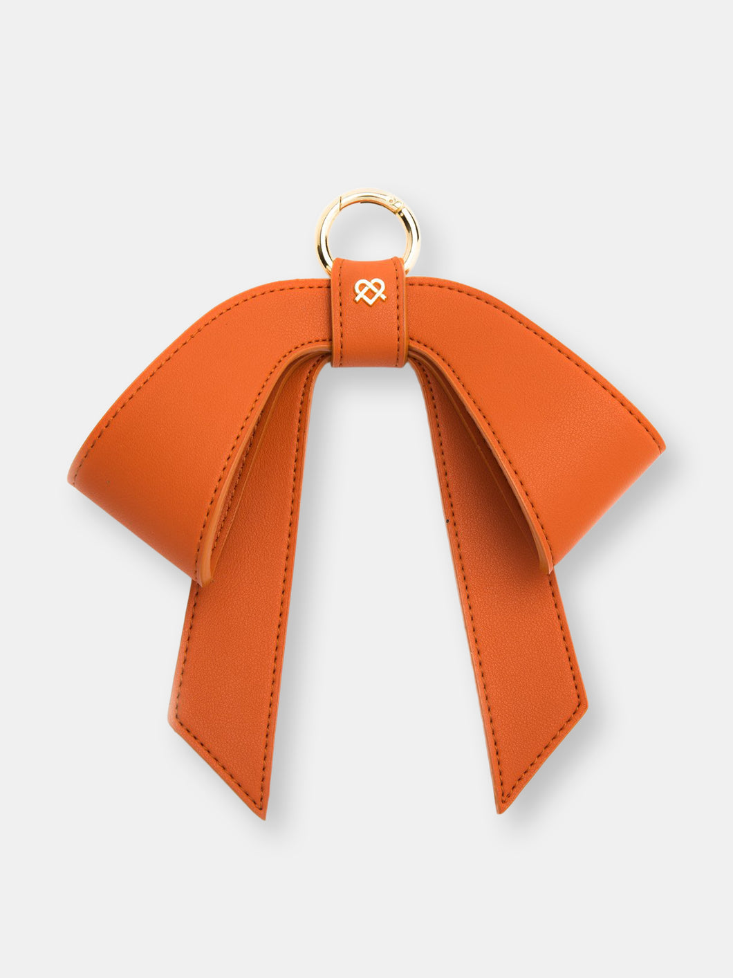Cottontail Bow - Orange Vegan Leather Bag Charm