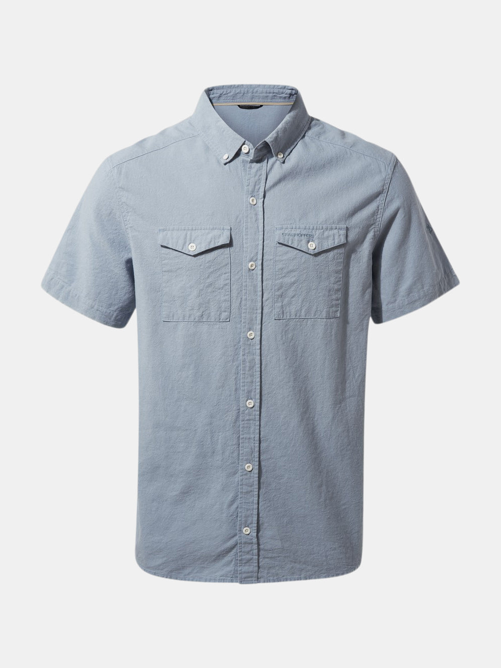 Craghoppers Mens Kiwi Linen Short Sleeved Shirt (Fogle Blue)