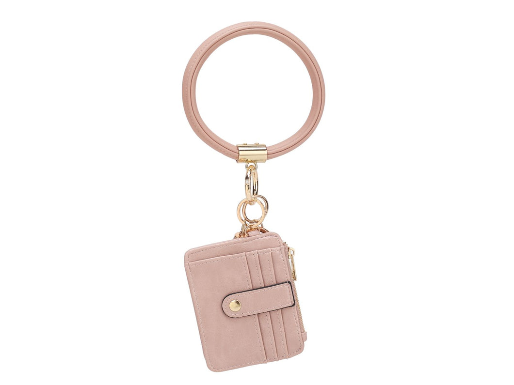 Jordyn Vegan Leather Bracelet Keychain With A Credit Card Holder