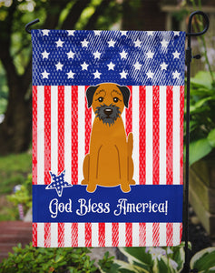 Patriotic USA Border Terrier Garden Flag 2-Sided 2-Ply