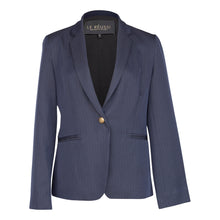 Load image into Gallery viewer, Navy Peak-Lapels Single-Breasted Blazer