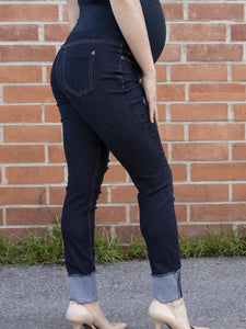Cuffed Destrcuted Maternity Skinny Jean