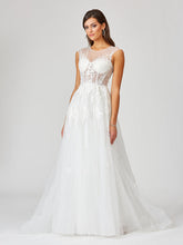 Load image into Gallery viewer, Lara 51044 - Sheer Bodice Lace Bridal Gown