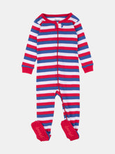 Load image into Gallery viewer, Baby Footed Red Striped Pajamas