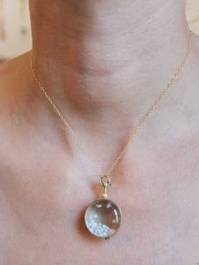 Healing Crystal Necklace – Small Round Shaker Locket