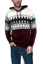 Load image into Gallery viewer, Color Block Pattern Hooded Sweater