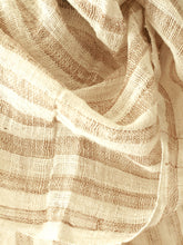 Load image into Gallery viewer, Fatima Hand-Loomed Raw Cotton Scarf In Beige