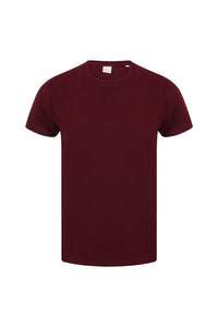 Skinni Fit Men Mens Feel Good Stretch Short Sleeve T-Shirt (Burgundy)