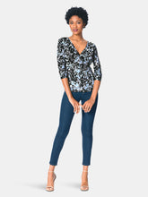 Load image into Gallery viewer, Rouched Wrap Top  in Modern Blue